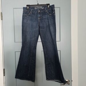 American Eagle Real Flare Jeans Women’s Size 10 Dark Wash Y2K Retro